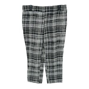Ann Taylor LOFT Pants Womens 10 Black‎ White Marisa Side Zip Crop Stretch Office